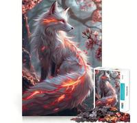 Sakura Kitsune Fox 1000 Piece Jigsaw Puzzles for Adults Teenagers Solid Logic Toy Quiet Fun Precision Cut Santa Wish Pick (50x75cm)