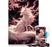 Sakura Kitsune Fox 1000 Piece Jigsaw Puzzles for Teenagers Boost Memory Gentle Relax Premium Cut Bday Surprise (38x26cm)