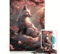 Sakura Kitsune Fox 1000 Pieces Jigsaw Puzzles for Adults Mental Logic Toy Serene Time Firm Cut (50x75cm)
