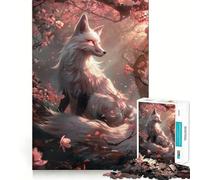 Sakura Kitsune Fox 1000 Pieces Jigsaws Adults Puzzles Brain Workout Toy Soft Relax Image Assembly Lovely Present (38x26cm)
