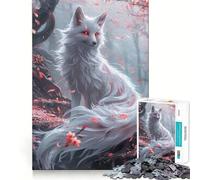Sakura Kitsune Fox Hard Jigsaw Puzzle for Adults 1000 Pieces Mind Challenge Toy Gentle Leisure Precise Cut Memorable Gift (50x75cm)