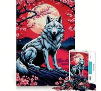 Sakura Kitsune Fox Jigsaw Puzzle 1000 Piece for Adults Mind Game Toy Peaceful Fun Neat Cut Art Collection Piece (38x52cm)