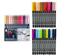 SAKURA Koi Coloring Brush Pen Set of 24 Colors | Brush Markers for Writing, Drawing & Journaling