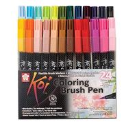 SAKURA Koi Coloring Brush Pen Set of 24 Colors | Brush Markers for Writing, Drawing & Journaling