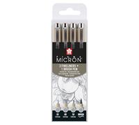 Sakura Pigma Micron Brush Pen – Light Cool Gray – Set of 4