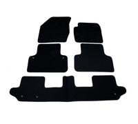 Sakura Mat Set includes Black Carpet with Rubber Heel Pad for Volvo XC90 with Clips (5 Pieces)
