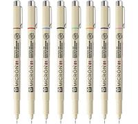Sakura Micron Pen Set | 01 (.25mm) Fine Tip Micron Pens, 8 Count Assorted Colors Drawing Pens