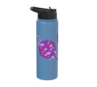 Sakura Moon Blooming Cherry Blossom Flower Japanese Anime Stainless Steel Insulated Water Bottle