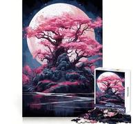 Sakura Moon Tree 1000 Piece Jigsaw Puzzle for Teenagers Strong Logic Toy Serene Time Clear Edge Creative Gift (38x26cm)