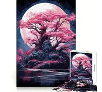 Sakura Moon Tree 1000 Piece Jigsaw Puzzles for Teenagers Jigsaw Think Toy Together Fun Sharp Cut Art Collectible (38x52cm)