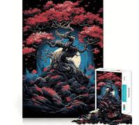 Sakura Moon Tree 1000 Pieces Jigsaw Puzzles for Adults Improve Memory Peaceful Fun Sharp Edge (38x52cm)