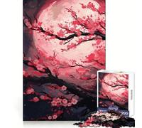 Sakura Moon Tree 1000 Pieces Jigsaw Puzzles for Teenagers Strong Logic Toy Family Time Clear Edge Warm Surprise (38x52cm)