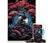 Sakura Moon Tree Hard Jigsaw Puzzle for Adults 1000 Pieces Intellect Toy Cozy Time Quality Cut (38x26cm)