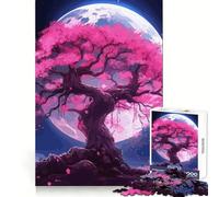 Sakura Moon Tree Hard Jigsaw Puzzle for Adults 1000 Pieces Intellect Toy Cozy Time Quality Cut (38x52cm)
