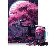 Sakura Moon Tree Jigsaw Puzzle for Teenagers 1000 Pieces Mind Skill Toy Gentle Leisure Design Assembly Premium Gift (50x75cm)