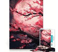 Sakura Moon Tree Jigsaw Puzzles 1000 Piece for Teenagers Strong Logic Toy Mental Relax Clear Edge Stylish Gift (38x26cm)