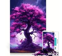 Sakura Moon Tree Jigsaw Puzzles 1000 Pieces for Adults Strengthen Recall Calm Mind Quality Edge Warm Surprise (50x75cm)