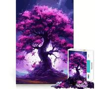 Sakura Moon Tree Jigsaw Puzzles for Teenagers 1000 Piece Mind Challenge Toy Relaxing Fun Precise Cut Festive Gift (38x52cm)