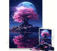 Sakura Moon Tree Puzzle for Teenagers 1000 Pieces Smart Reason Toy Stress Release Sharp Edge Birthday Gift (50x75cm)