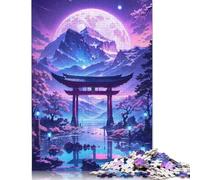 Sakura Moonlit Lake Puzzle for Adults 500 Pieces Puzzle for Adults Educational Game for Adult Teenagers 500pcs (52x38cm)
