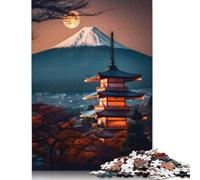 Sakura Mountain Temples Puzzles 500 Pieces Wooden Puzzles Puzzles for Teenagers Gifts Home Decoration Puzzle Toys 500pcs (52x38cm)