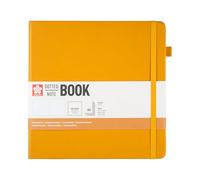 Sakura Notebook hardcover Dotted Japanese Kerria Square, 80 Sheets FSC-Certified Paper, dot Grid Journal, Elastic Closure, Extra Pocket, 20 x 20 cm