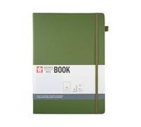 Sakura Notebook hardcover Squared A4 Pine Needle, 80 Sheets FSC-Certified Paper, Grid Journal, Elastic Closure, and Extra Pocket