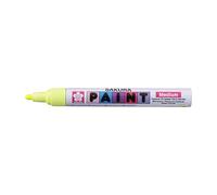 SAKURA Paint Marker Medium - Fluorescent Yellow - Quick-Drying Permanent Ink - Writes on Wood, Metal, Plastic, Glass - Durable Aluminium Barrel - 2 mm Line Width