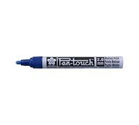 SAKURA Pen-Touch Medium Blue Marker - 2 mm Fibre Nib - Writes on Glass, Wood, Metal, Plastic - Industrial Use - Permanent & Versatile