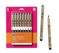 Sakura Pens Pigma Micron All Black 8 Nibs Set