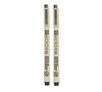SAKURA Pigma Micron 05 Fine Tip Pen - Black Line Width 0.45mm (Pack of 2)