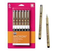 SAKURA Pigma Micron Assorted Pens, Pack of 6, Black
