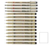 Sakura PIGMA MICRON Black, 003, 005, 01, 02, 03, 04, 05, 08, 10, 12, 1mm, 2mm, 3mm, Brush, Marking Pens