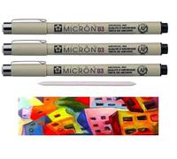 Sakura Pigma Micron Black 03. set 3 Fineliners