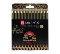 Sakura Pigma Micron Black & Gold Edition fineliner set | 12 sizes, black (POXSDKB12YOS)