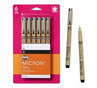 SAKURA Pigma Micron Fineliner Pens - Archival Black Ink Pens - Pens for Writing or Drawing for Artists, Crafters & DIY Gifts Projects - Black Ink - 01 Point Size - 6 Pack