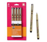 SAKURA Fine Tip Pen, Rubber, Black/Sepia, 1 Count (Pack of 4)