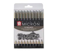 Sakura Pigma Micron Fineliner Pens - Assorted Nib Sizes - Pack of 10