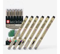 Sakura : Pigma : Micron Fineliners 6 Assorted Colours 0.25mm