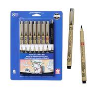 SAKURA Pigma Micron Manga Comic Pro Fineliner Pens - Archival Black Ink Pens - Assorted Point Sizes - 8 Pack