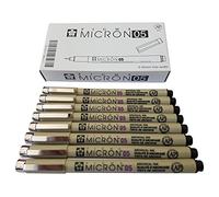 Sakura Pigma Micron pen 05 Black ink marker felt tip pen, Archival pigment ink pens, 0.45mm line-width fine point for artist, technical drawing pens - 8 pack of Micron 05 black