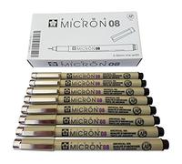 Sakura Pigma Micron Pen 08 – Black felt-tip artist drawing pens – 8 pen set