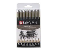 SAKURA : Pigma : Micron Pen : Wallet : Set of 8 : Black