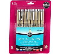 Sakura Pigma Micron Plastic Nib Pens - Archival Black and Colored Ink Pens - Writing, Drawing, or Journaling - 0.45 mm Plastic Nibs - 8 Pack