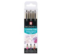 SAKURA Pigma Micron PN Pen Set - 3 Colours - Pink, Burgundy, Purple - Versatile Fine Tip for Writing, Journaling, Drawing - High Quality Pigment Ink