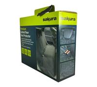Sakura Premium Rear Car Seat Protector SS5434 - Padded Quilted Design, Water Resistant, Seat Belt Access, Headrest Loops