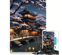 Sakura Rainy Evening Jigsaw Puzzle 1000 Piece for Teenagers Reason Skill Toy Relaxing Fun Exact Cut (38x26cm)