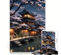 Sakura Rainy Evening Jigsaw Puzzle 1000 Piece for Teenagers Reason Skill Toy Relaxing Fun Exact Cut (50x75cm)