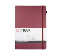Sakura Ruled Hard Cover Notebook A4 Mulberry, 80 Sheets of FSC-Certified Paper, Elastic Closure and Expandable Pocket