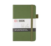 Sakura Ruled Hard Cover Notebook Pocket Pine Needle, 80 Sheets of FSC-Certified Paper, Elastic Closure and Expandable Pocket, 14 x 9 cm.